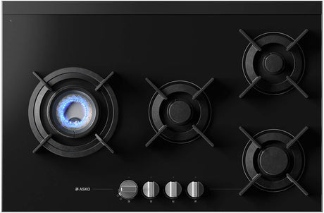 ASKO 80cm 4 Burner Gas Cooktop Black Ceramic Glass HG8843BGD1