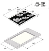 ASKO 90cm 5 Burner Gas Cooktop Matte Black HG8954MGD1