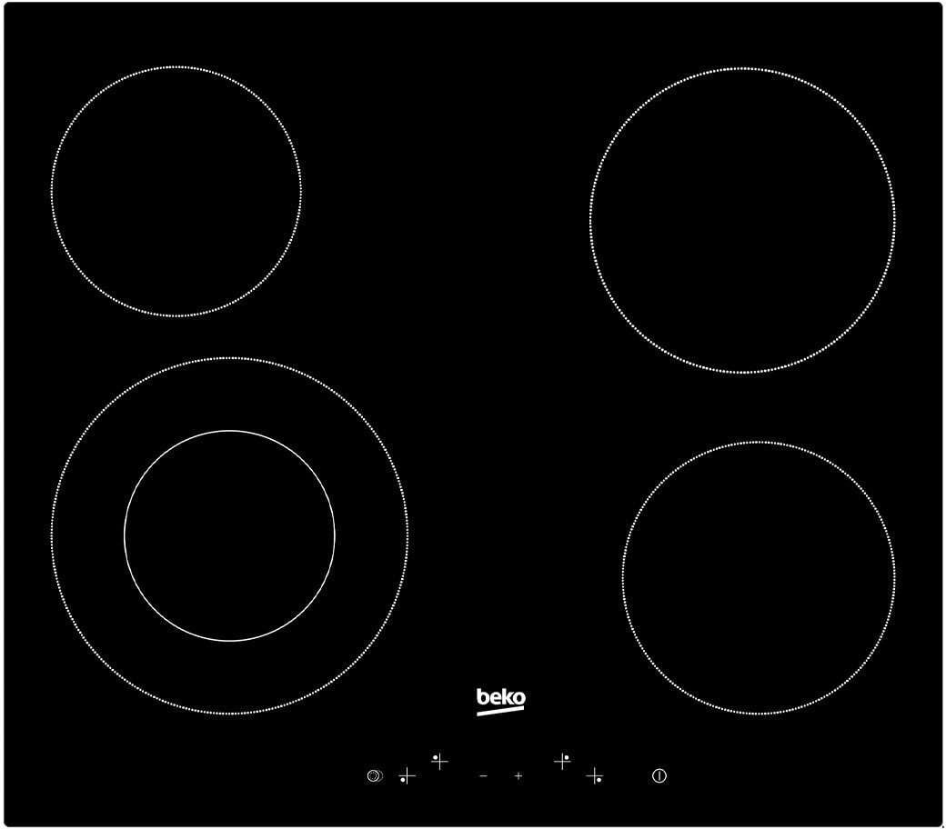 Beko 60cm Vitroceramic 4 Zone Electric Cooktop HIC644021