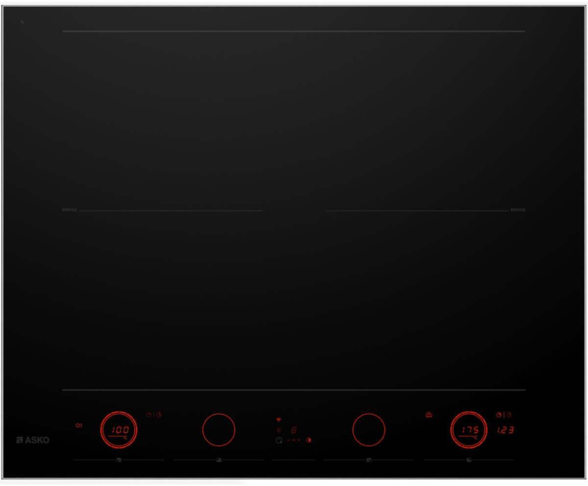 ASKO 60cm 4 Zone Induction Cooktop Black HID654GC