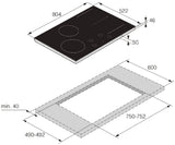 ASKO 80cm 4 Zone Induction Cooktop Black HID824GC