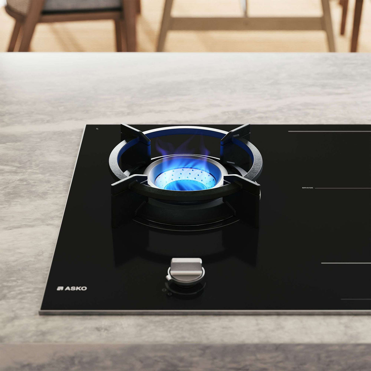 ASKO 90cm Duo Fusion Induction Gas Cooktop Black HIG89524BGD1