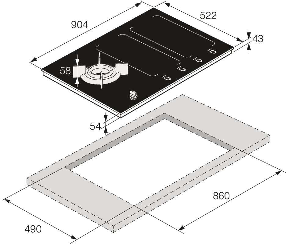 ASKO 90cm Duo Fusion Induction Gas Cooktop Matte Black HIG89524MGD1