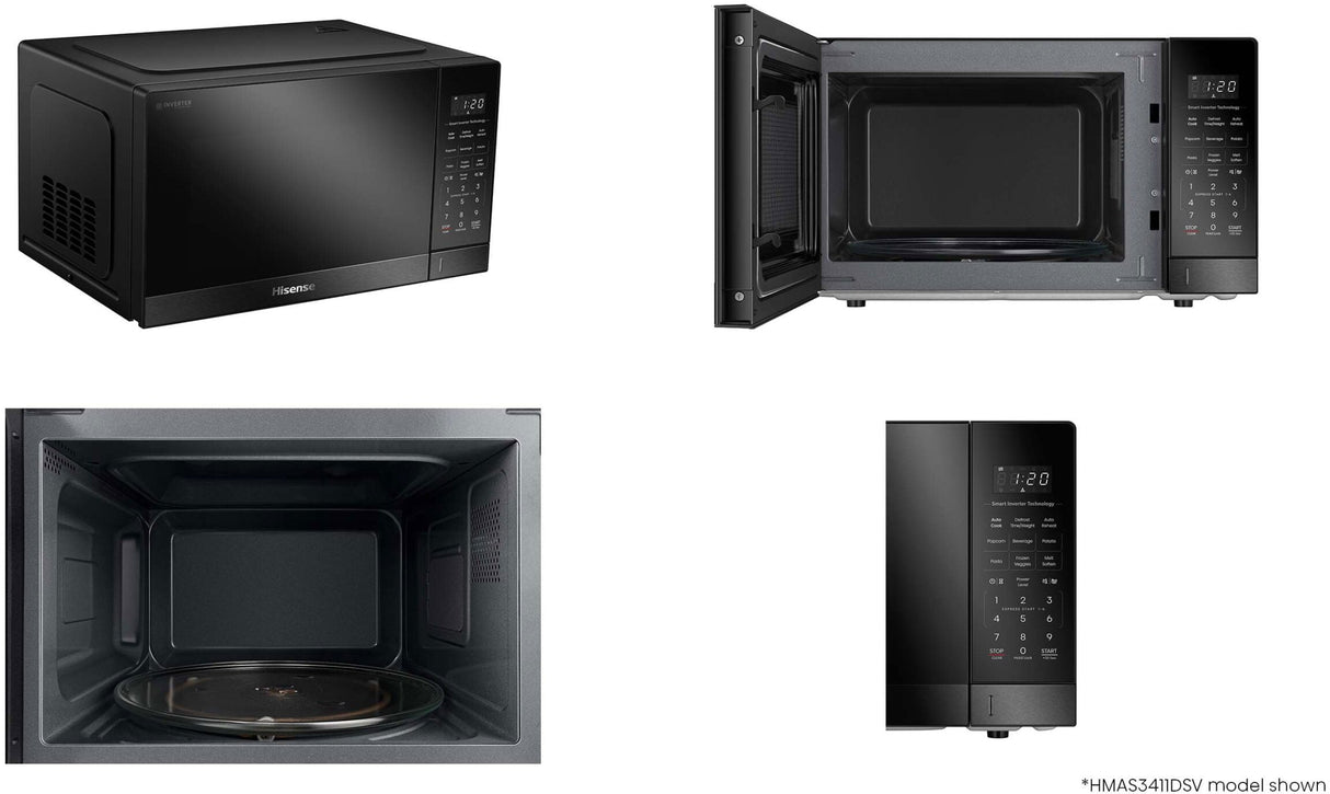 Hisense 34L 1100W Inverter Microwave Black HMAS3411BMV
