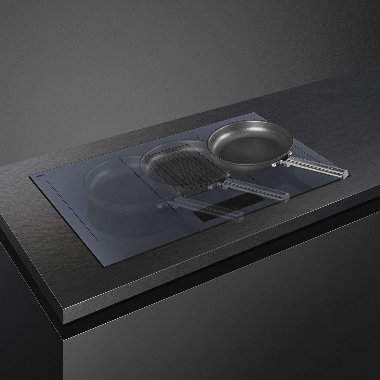 Smeg 83cm Linea Integrated Induction Cooktop Neptune Grey HOBD182DG