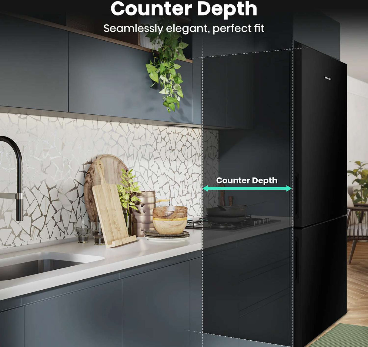 Hisense 417L Bottom Mount Refrigerator HRBM419B | Greater Sydney Only