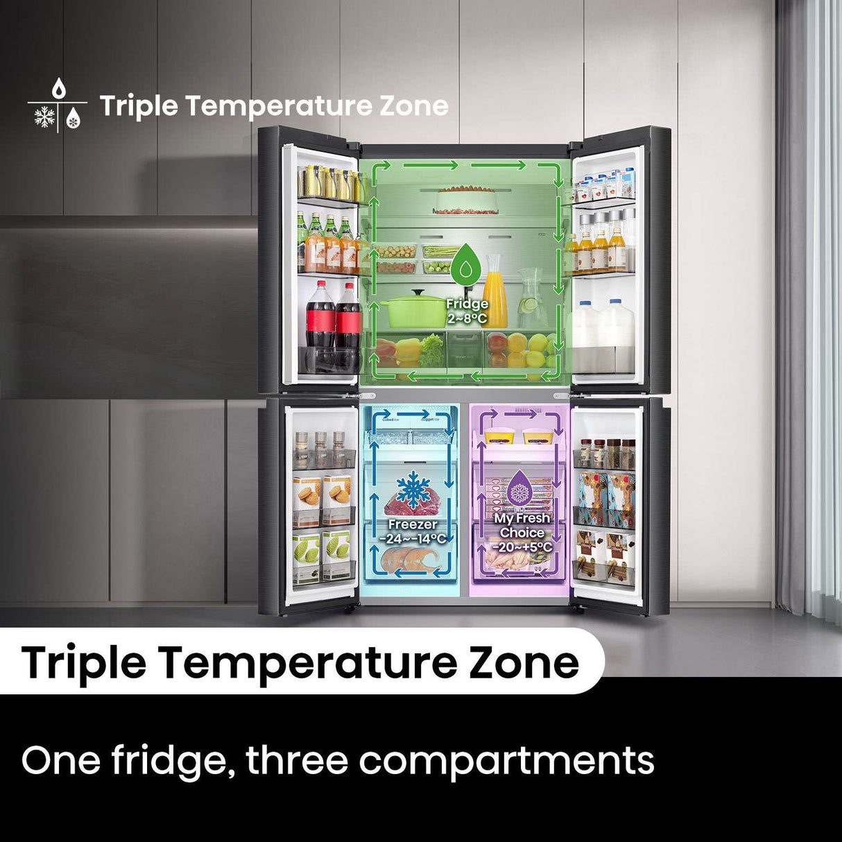 Hisense 640L PureFlex French Door Refrigerator HRCD640TBW | Greater Sydney Only
