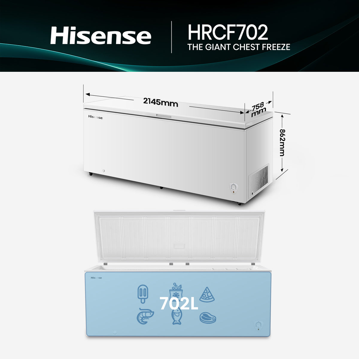 Hisense 702L White Chest Freezer HRCF702 | Greater Sydney Only