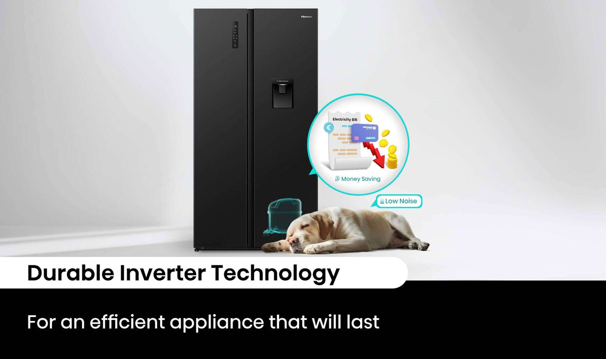 Hisense 541L PureFlat Side by Side Refrigerator HRSBS540BW | Greater Sydney Only