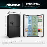 Hisense 632L Side by Side Refrigerator HRSBS633BW | Greater Sydney Only