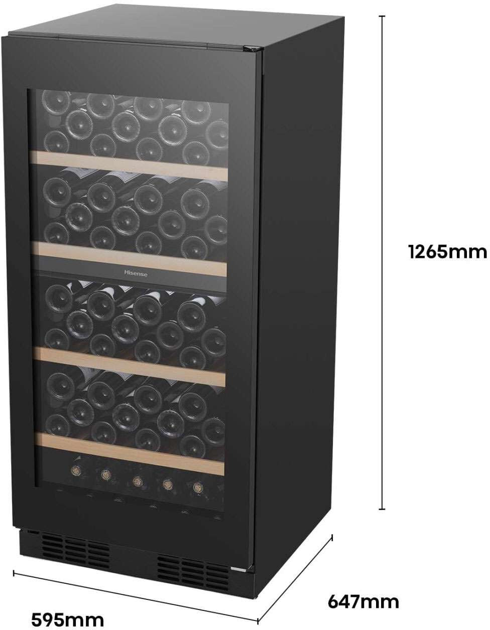 Hisense 108 Bottle Dual Zone Wine Cabinet Fridge HRWC108B | Greater Sydney Only