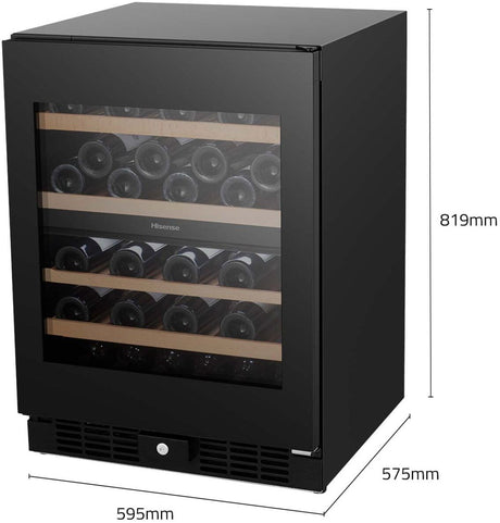 Hisense 46 Bottle Dual Zone Wine Cabinet Fridge HRWC46B | Greater Sydney Only