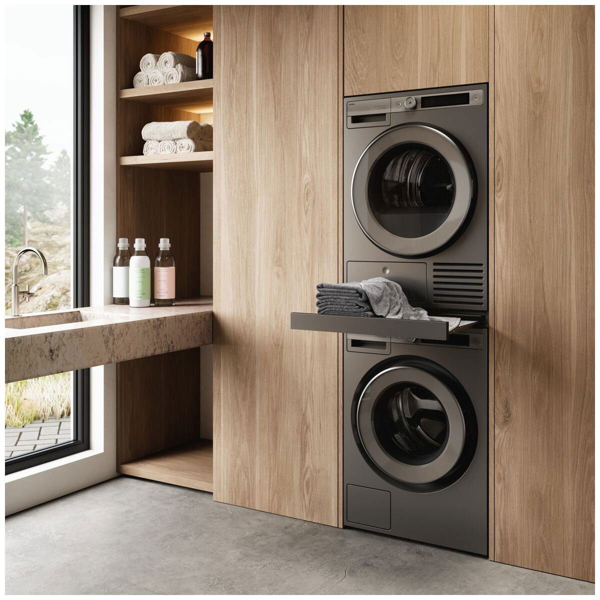 ASKO Laundry Stacking Kit Shelf Titanium HS60T