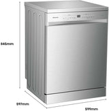 Hisense 60cm 16 Place Setting Freestanding Dishwasher Stainless Steel HSAA16FS