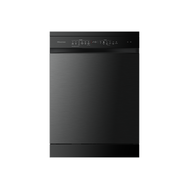 Hisense 60cm 16 Place Setting Freestanding Dishwasher Black Steel HSAP16FB