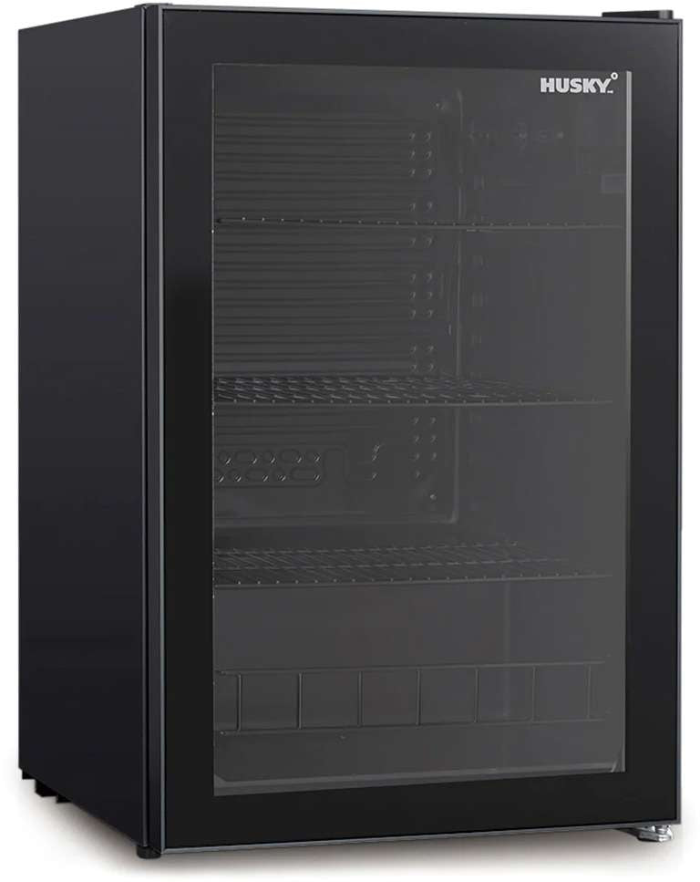 Husky 130L Single Glass Door Bar Fridge HUS130HDBLK