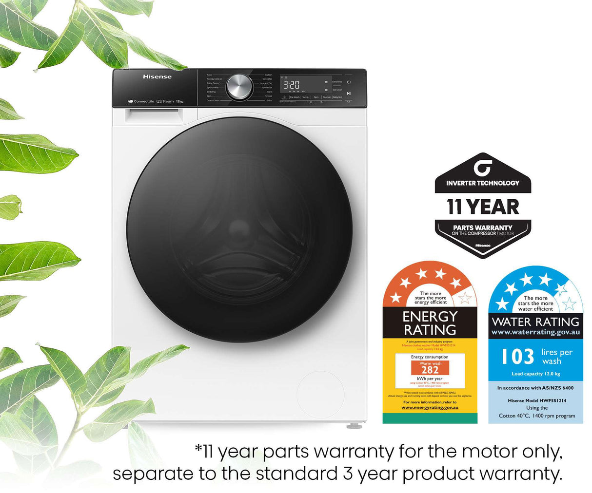 Hisense 12kg Front Load Washing Machine HWF5S1214 | Greater Sydney Only