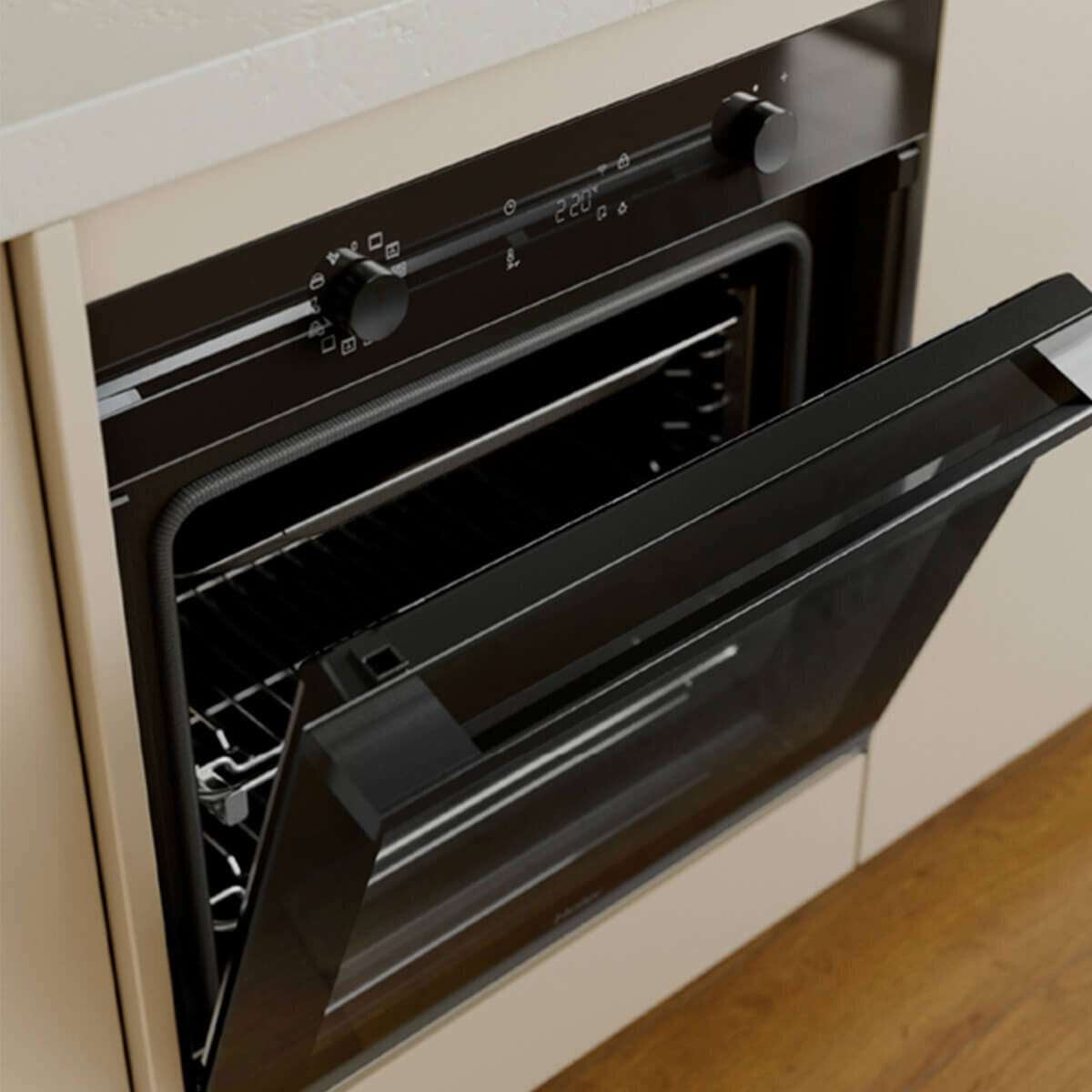 Haier 60cm 500 Series 12 Function Pyrolytic Built-in Oven Black HWO60S12EPB5