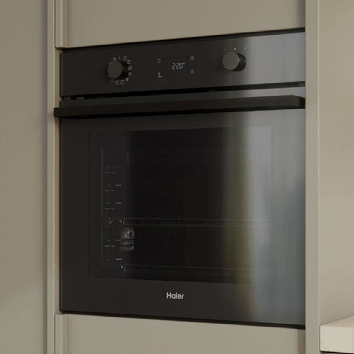 Haier 60cm 500 Series 12 Function Pyrolytic Built-in Oven Black HWO60S12EPB5