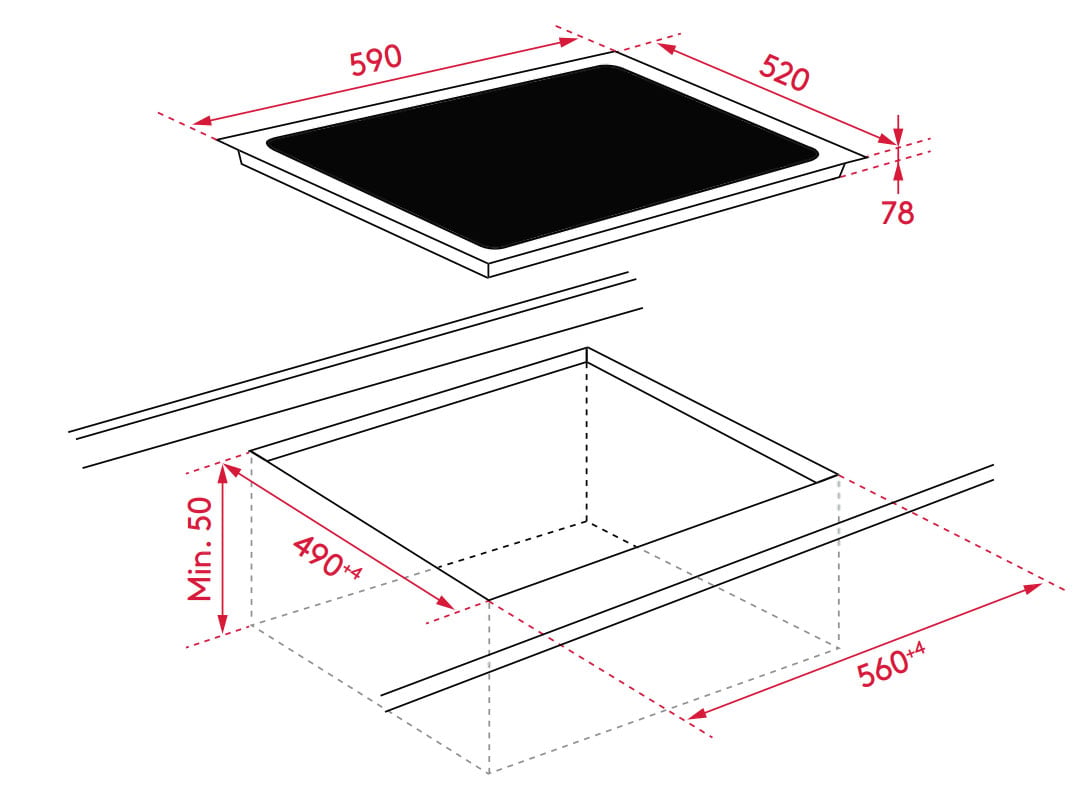 Inalto 60cm 3 Zone Induction Cooktop ICI603K.1