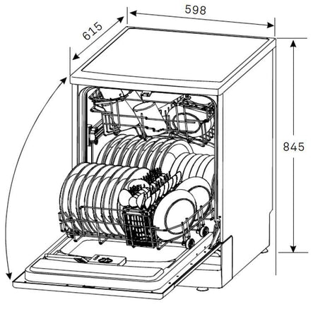 InAlto 60cm Stainless Steel Freestanding Dishwasher IDW7S