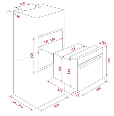 InAlto 60cm 80L Electric Wall Oven IO605TB
