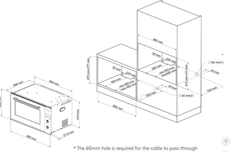 InAlto 90cm 103L Electric Wall Oven IO90XL10T