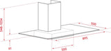 Inalto 90cm Flat Glass Canopy Rangehood IRGF90S