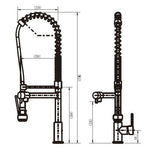 Modern National Halo Multi-Function Spring Kitchen Mixer Tap Matte Black K0044BK