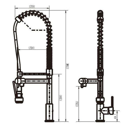 Modern National Halo Multi-Function Spring Kitchen Mixer Tap Matte Black K0044BK
