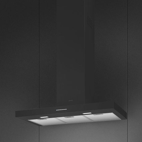 Smeg 90cm Wall Mount Canopy Rangehood Black KBTAU900AE