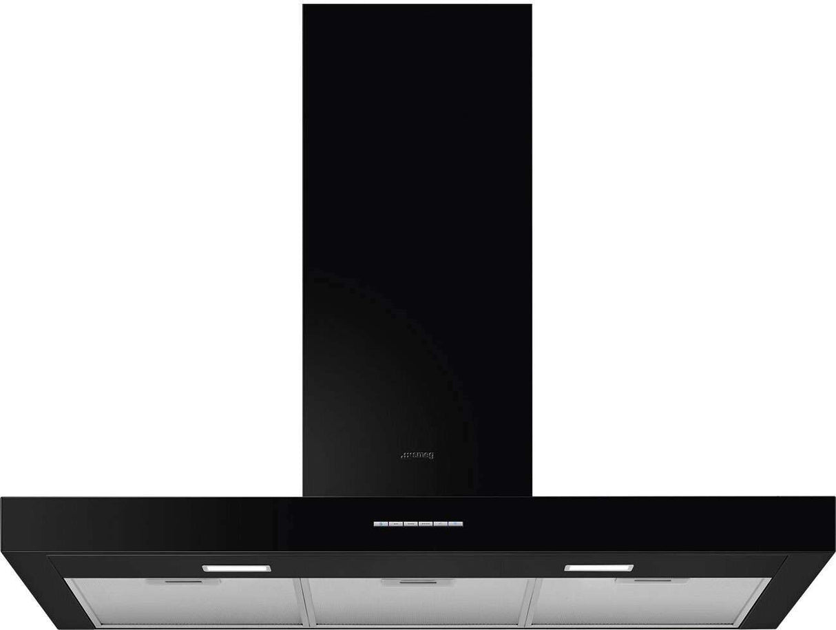 Smeg 90cm Wall Mount Canopy Rangehood Matt Black KBTAU900NE