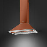 Smeg 90cm Portofino Canopy Rangehood Amber Clay KCU94ACM