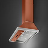 Smeg 90cm Portofino Canopy Rangehood Amber Clay KCU94ACM