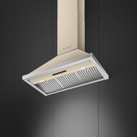 Smeg 90cm Portofino Canopy Rangehood Moonlight KCU94MLM