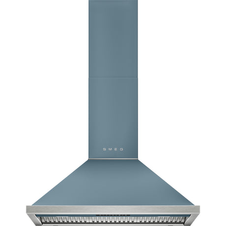 Smeg 90cm Portofino Canopy Rangehood Storm Blue KCU94SBM