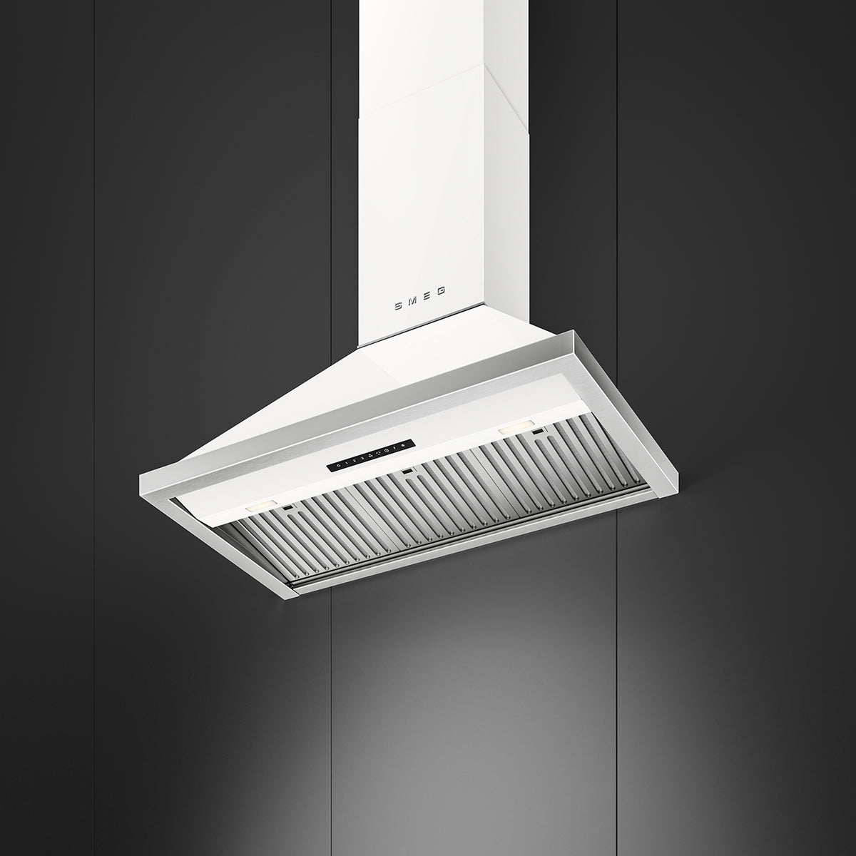 Smeg 90cm Portofino Canopy Rangehood White KCU94WH
