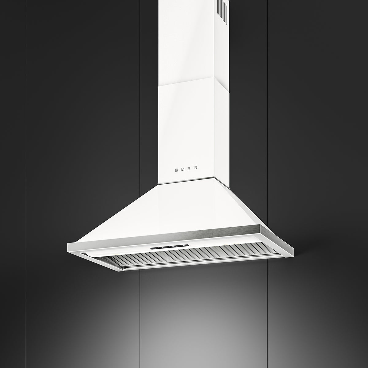 Smeg 90cm Portofino Canopy Rangehood White KCU94WH