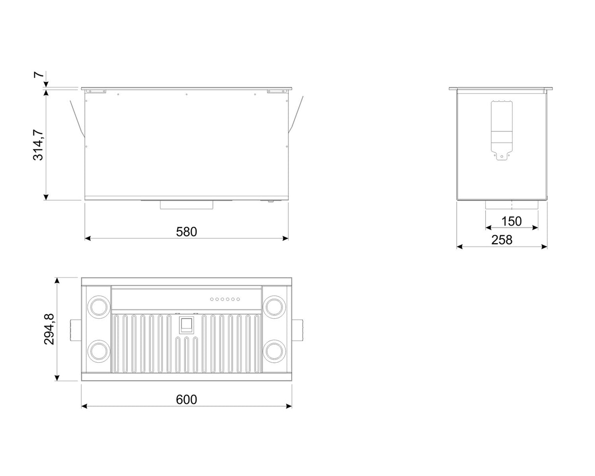 Smeg 60cm Undermount Rangehood KDIAM60AX