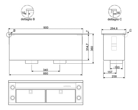 Smeg 90cm Classic Aesthetic Under Cupboard Rangehood KDIAM90AX