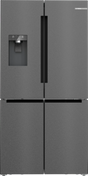 Bosch Series 6 574L French Door Fridge with Non-Plumbed Ice and Water Brushed Black Steel KFI96AXEAA