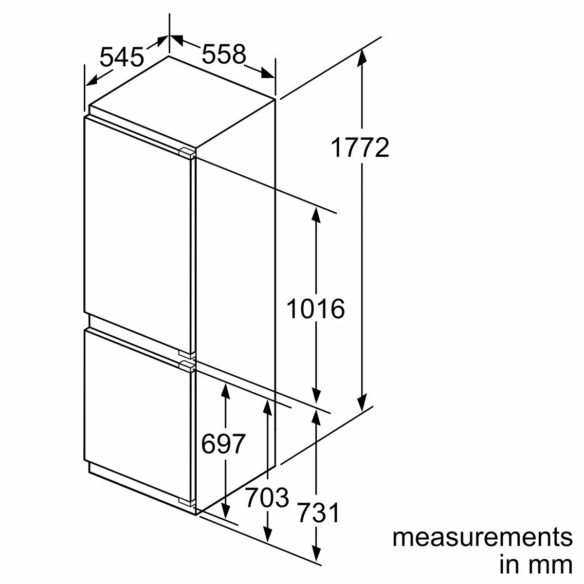 Bosch Series 6 254L Integrated Bottom Mount Fridge KIN86AD30A | Greater Sydney Only