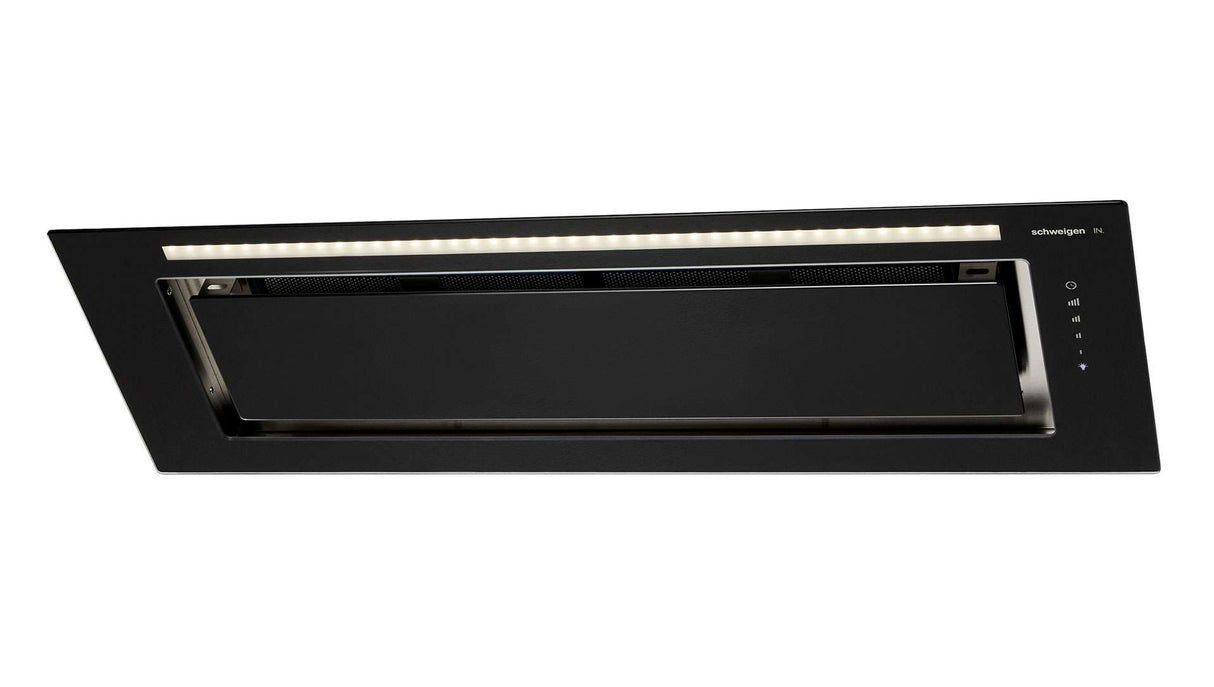 Schweigen 90cm Silent 1600m3/hr Black Glass Undermount Rangehood KLS-9GLASSBLKSP