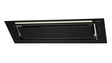 Schweigen 90cm Silent 1600m3/hr Black Glass Undermount Rangehood KLS-9GLASSBLKSP