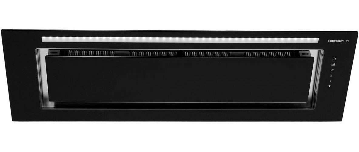 Schweigen 90cm Silent 900m3/hr Black Glass Undermount Rangehood KLS-9GLASSBLKST