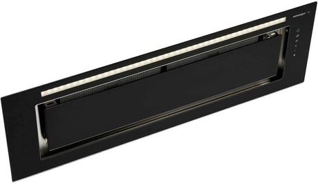 Schweigen 90cm Silent 900m3/hr Black Glass Undermount Rangehood KLS-9GLASSBLKST