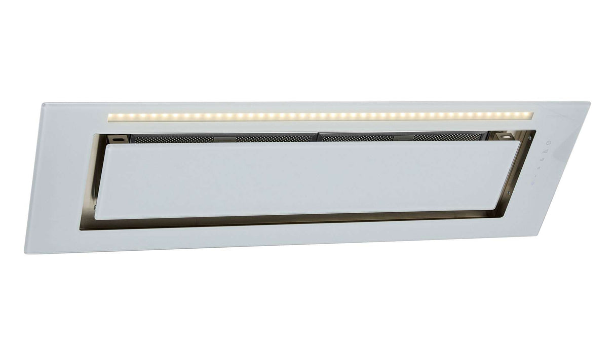 Schweigen 90cm Silent 1600m3/hr White Glass Undermount Rangehood KLS-9GLASSP