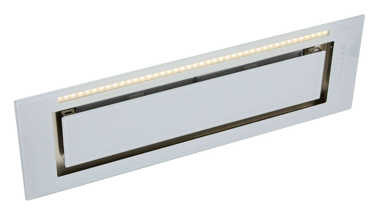 Schweigen 90cm Silent 1600m3/hr White Glass Undermount Rangehood KLS-9GLASSP