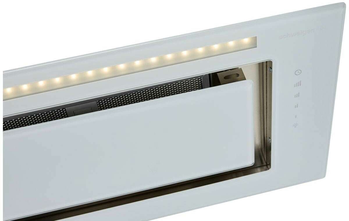 Schweigen 90cm Silent 900m3/hr White Glass Undermount Rangehood KLS-9GLASST
