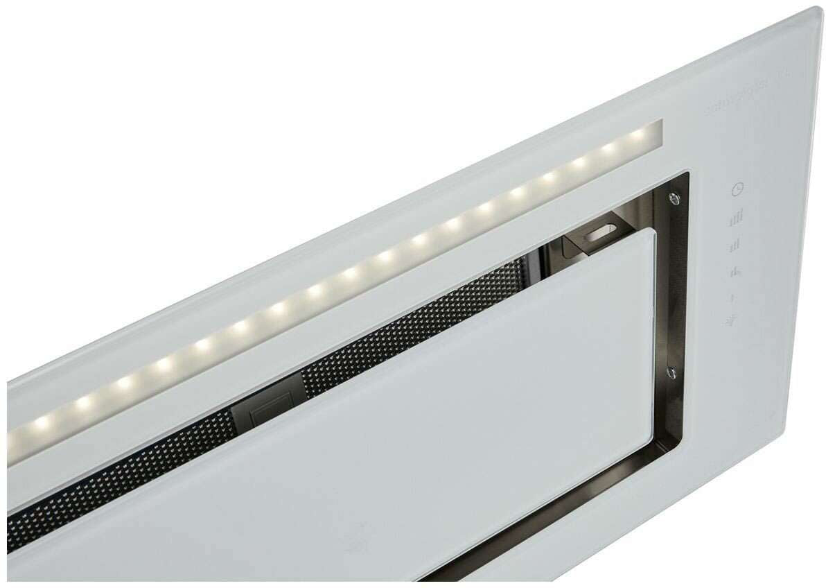 Schweigen 90cm Silent 900m3/hr White Glass Undermount Rangehood KLS-9GLASST